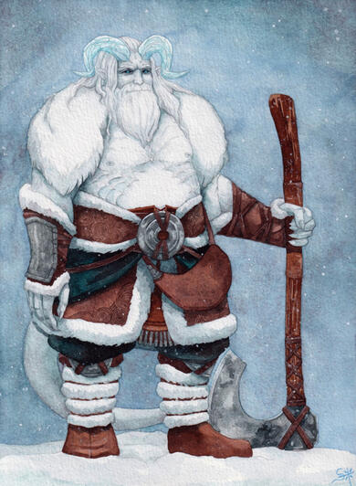 Ice Tiefling - Watercolors